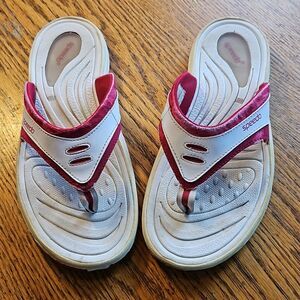 Speedo Women White Pink Sporty Flip Flop Sandals Beach Pool‎ Slides Size 10
